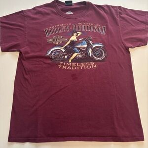 Harley-Davidson red girl graphic shirt